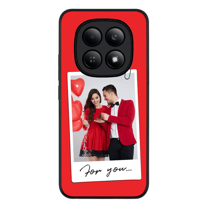Redmi Note 15 4G / Rugged Black Personalized Polaroid Photo Valentine, Phone Case - Redmi - Stylizedd.com