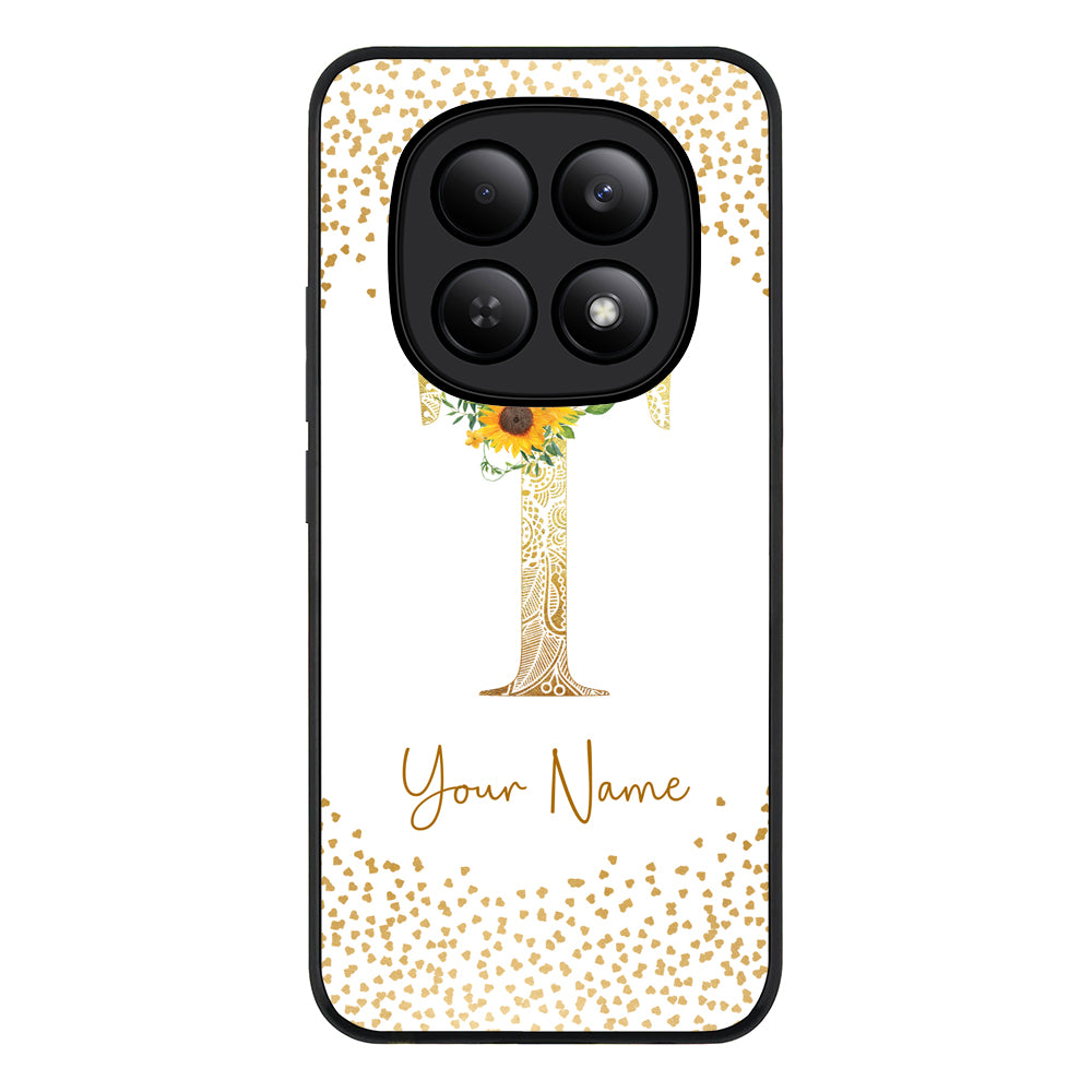 Redmi Note 15 4G / Rugged Black Floral Mandala Initial Phone Case - Redmi - Stylizedd.com