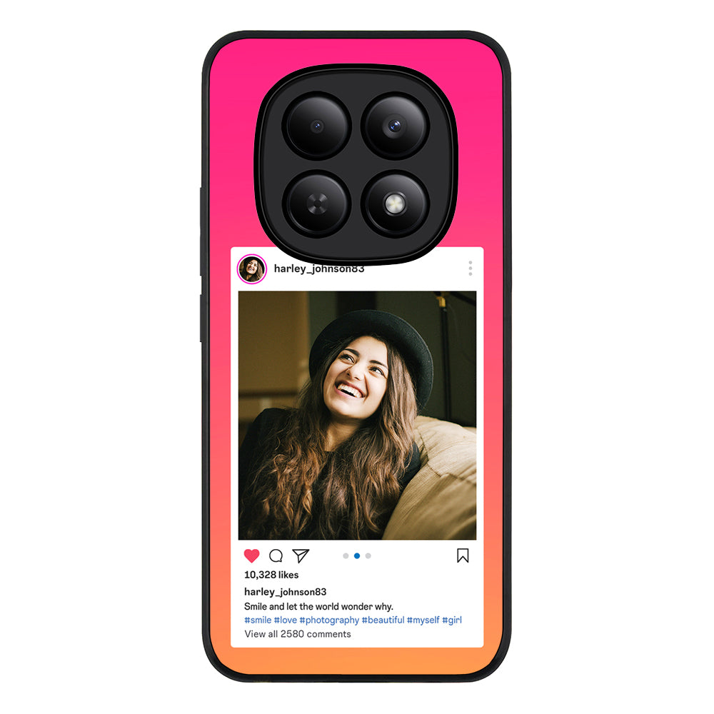 Redmi Note 15 4G / Rugged Black Custom Photo Instagram Post Template, Phone Case - Redmi - Stylizedd.com