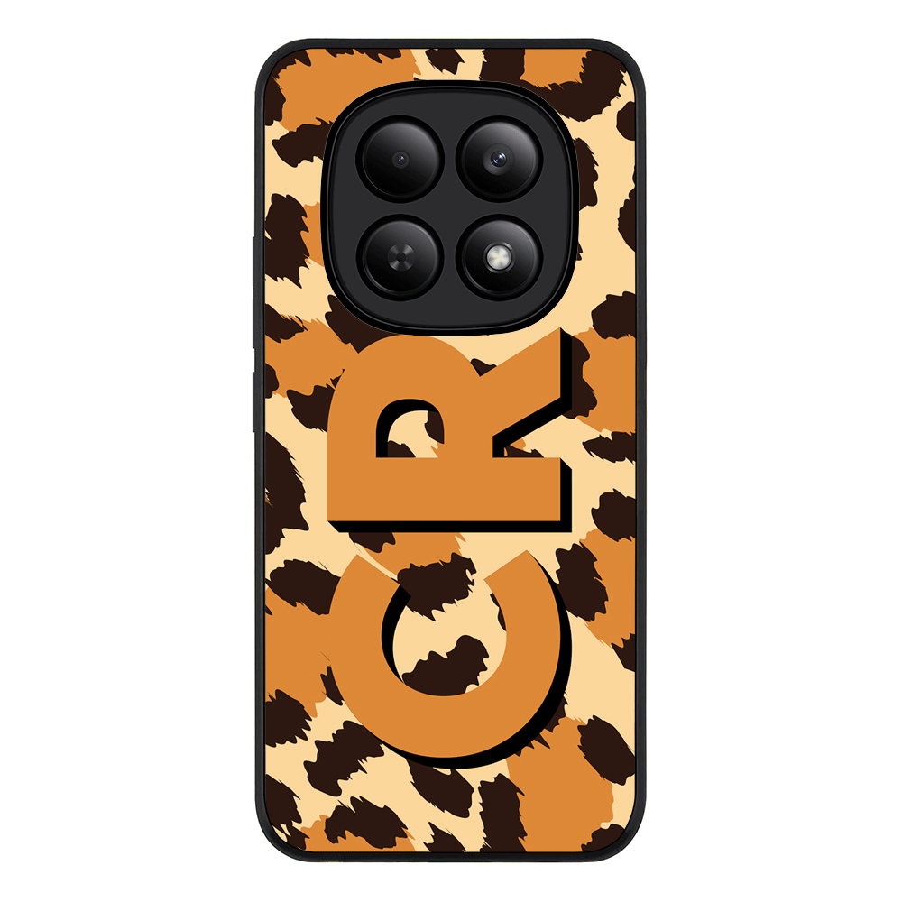 Redmi Note 15 4G / Rugged Black Custom Monogram 3D Shadow Text Animal Skin Pattern, Phone Case - Redmi - Stylizedd.com