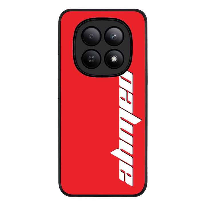 Redmi Note 15 5G / Rugged Black Custom Text, Vertical Name Phone Case - Redmi - Stylizedd.com