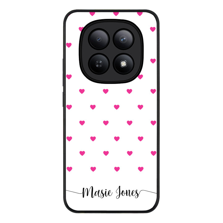 Heart Pattern Custom Text, My Name Phone Case - Poco