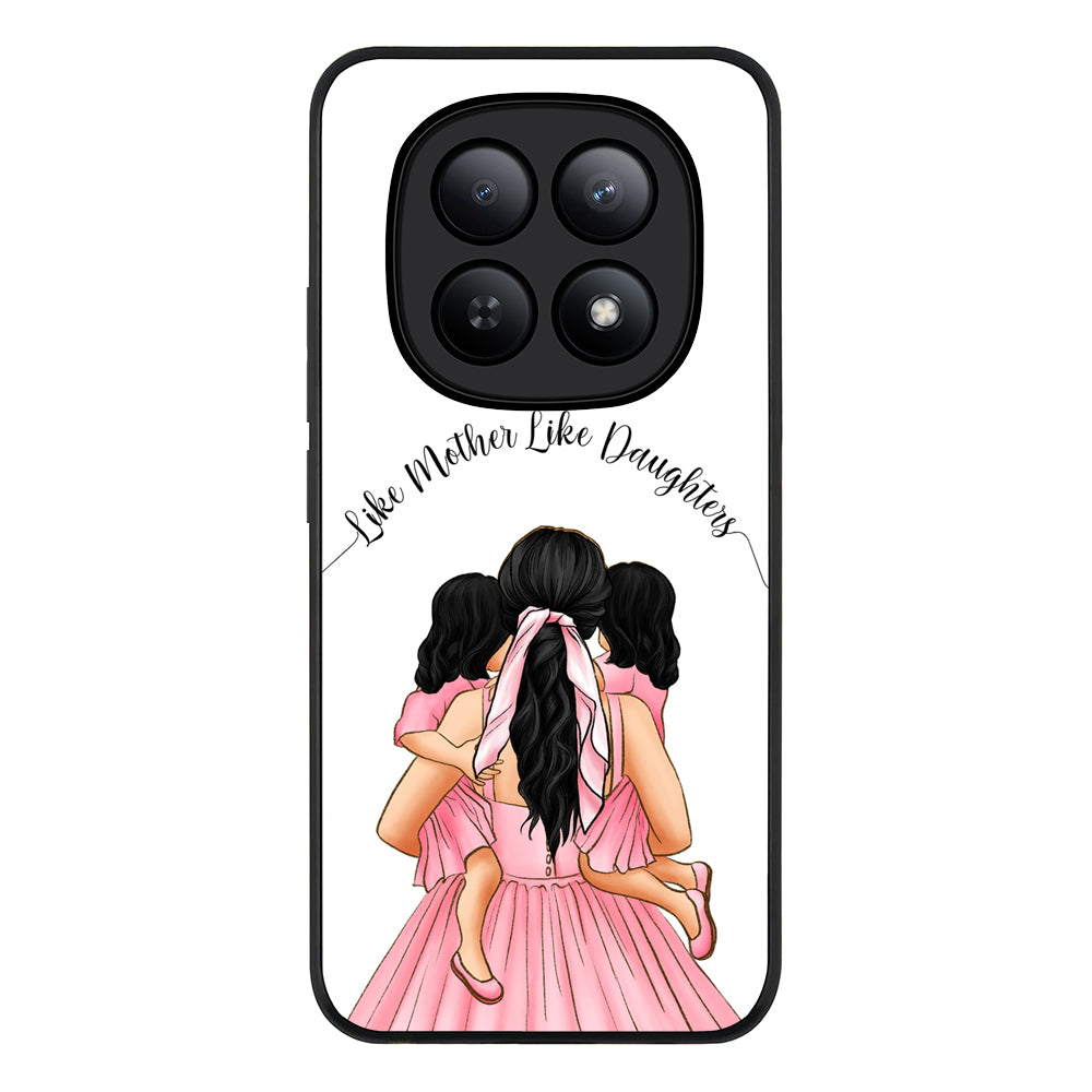 Redmi Note 15 5G / Rugged Black Mother 2 daughters Custom Clipart, Text Phone Case - Redmi - Stylizedd.com