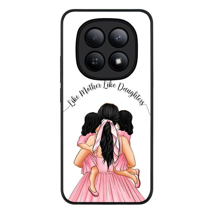 Redmi Note 15 5G / Rugged Black Mother 2 daughters Custom Clipart, Text Phone Case - Redmi - Stylizedd.com