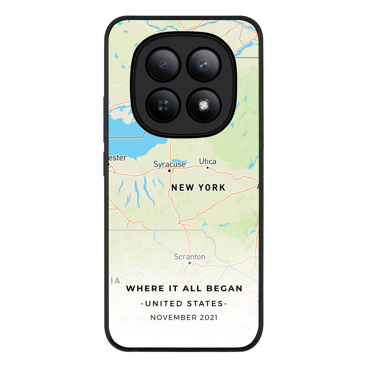 Redmi Note 15 5G / Rugged Black Personalized map, Phone Case - Redmi - Stylizedd.com
