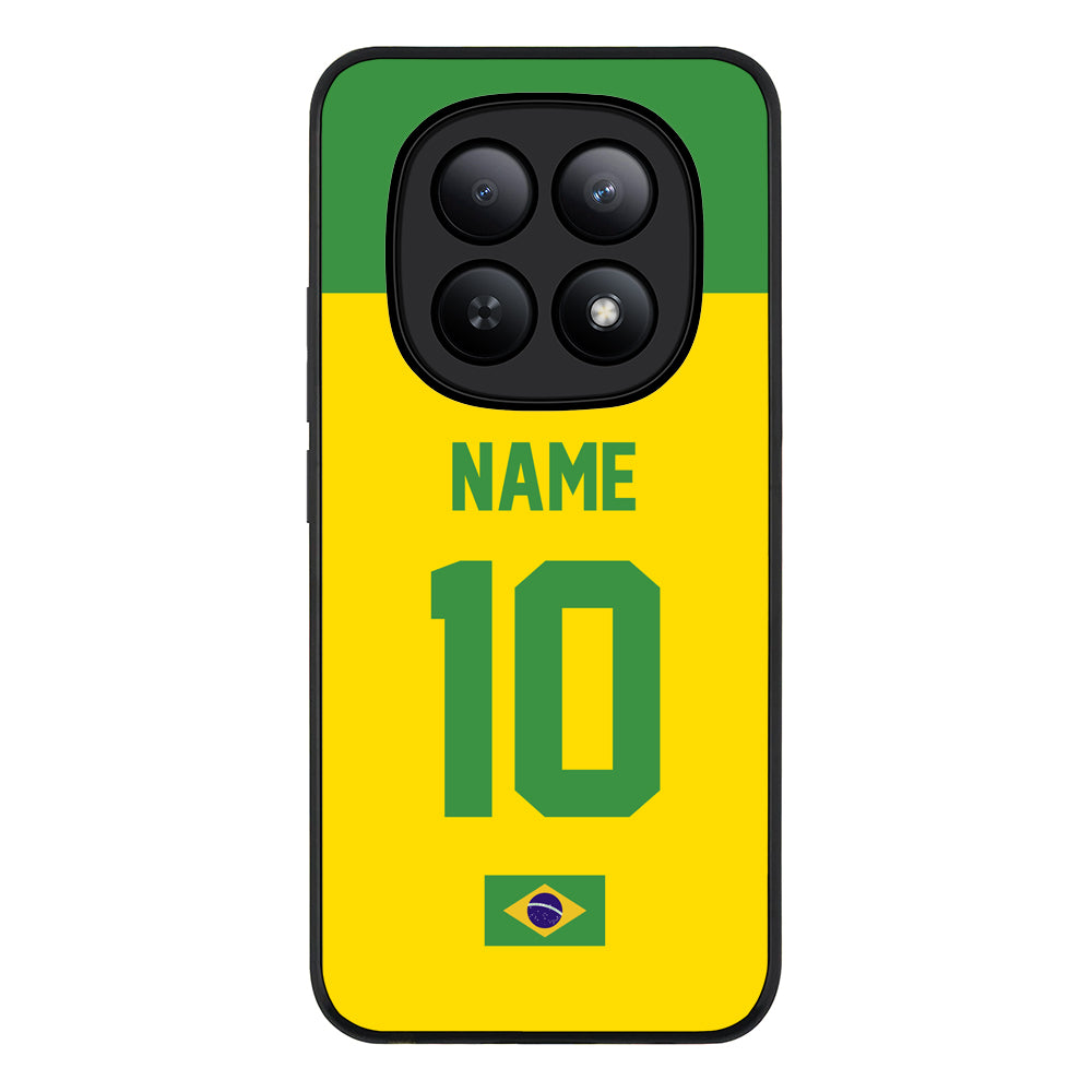 Redmi Note 15 5G / Rugged Black Personalized Football Jersey Phone Case Custom Name & Number - Redmi - Stylizedd.com
