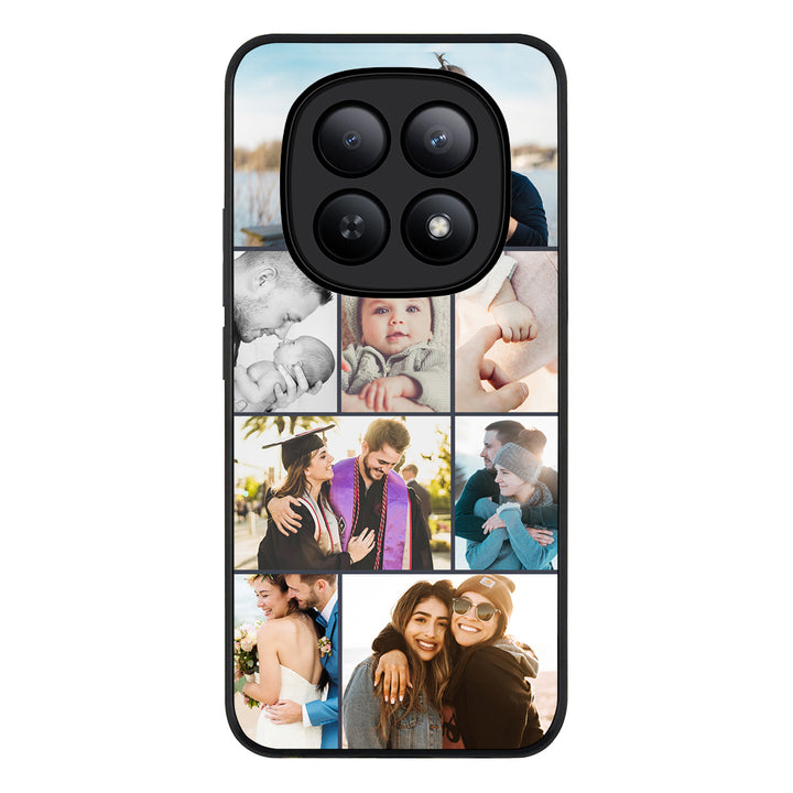 Redmi Note 15 5G / Rugged Black Personalised Photo Collage Grid Phone Case - Redmi - Stylizedd.com