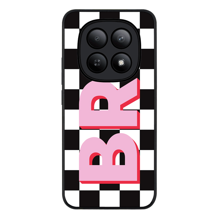 Custom Monogram Initial Checkerboard, Phone Case - Poco