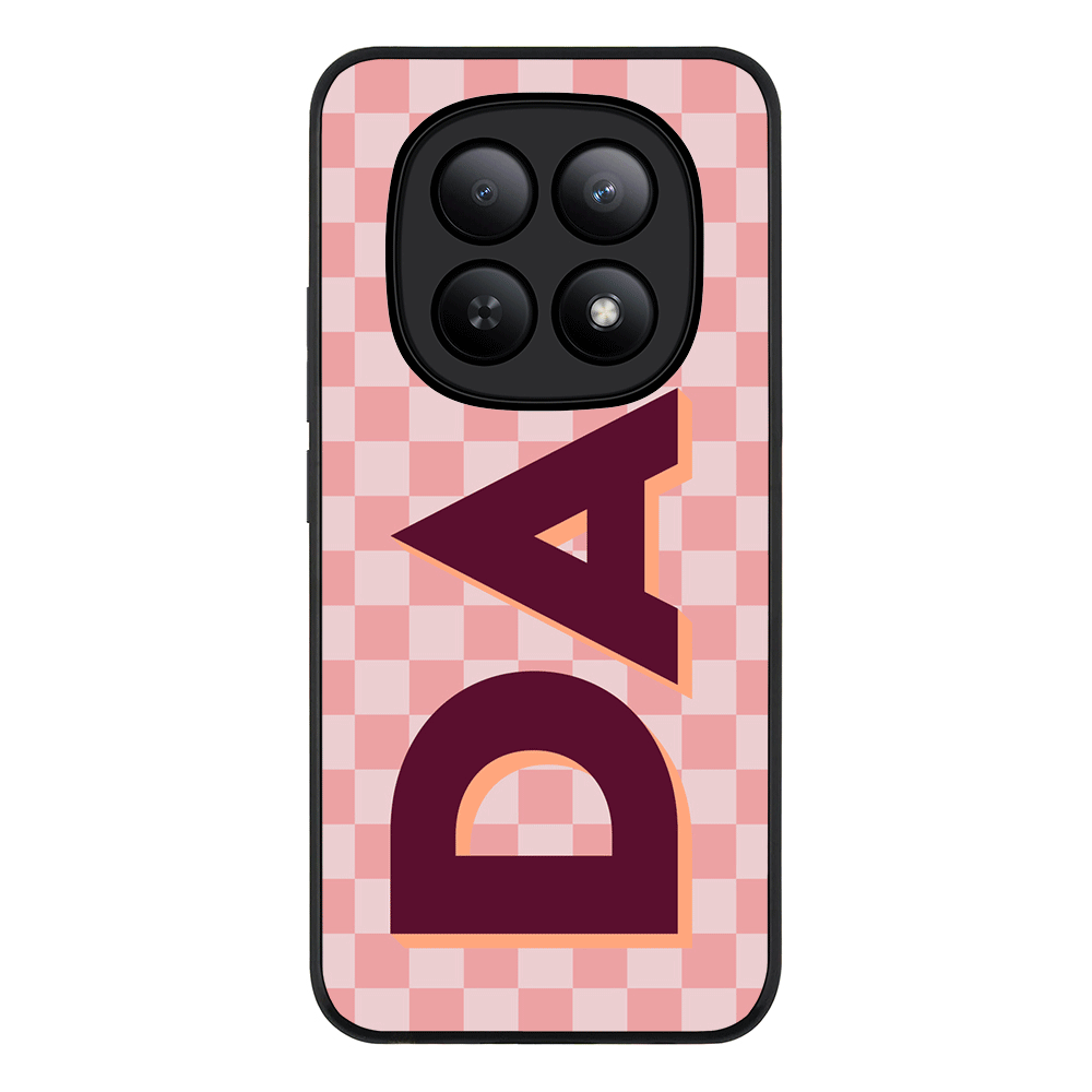 Custom Monogram Initial Small Checkerboard, Phone Case - Poco