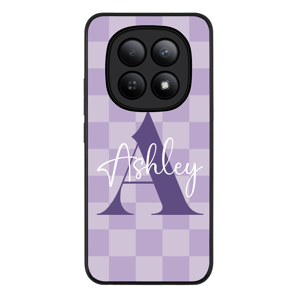Personalized Name Initial Monogram Checkerboard, Phone Case - Poco