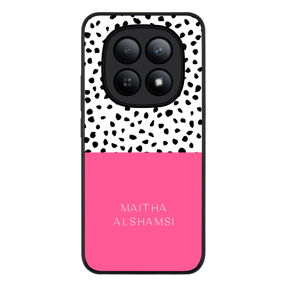 Redmi Note 15 5G / Rugged Black Personalized Text Colorful Spotted Dotted, Phone Case - Redmi - Stylizedd.com