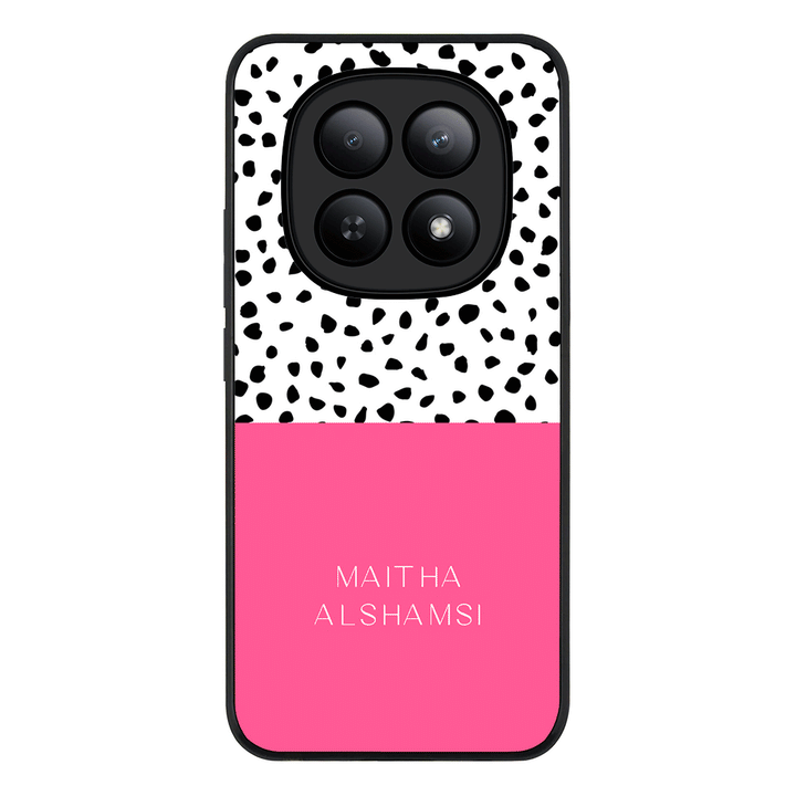 Redmi Note 15 5G / Rugged Black Personalized Text Colorful Spotted Dotted, Phone Case - Redmi - Stylizedd.com