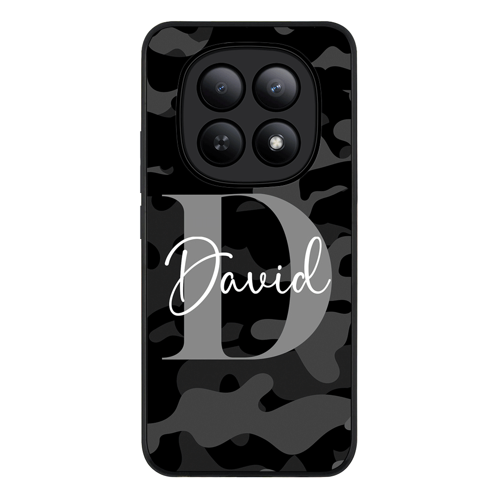 Redmi Note 15 5G / Rugged Black Personalized Name Camouflage Military Camo Phone Case - Redmi - Stylizedd.com