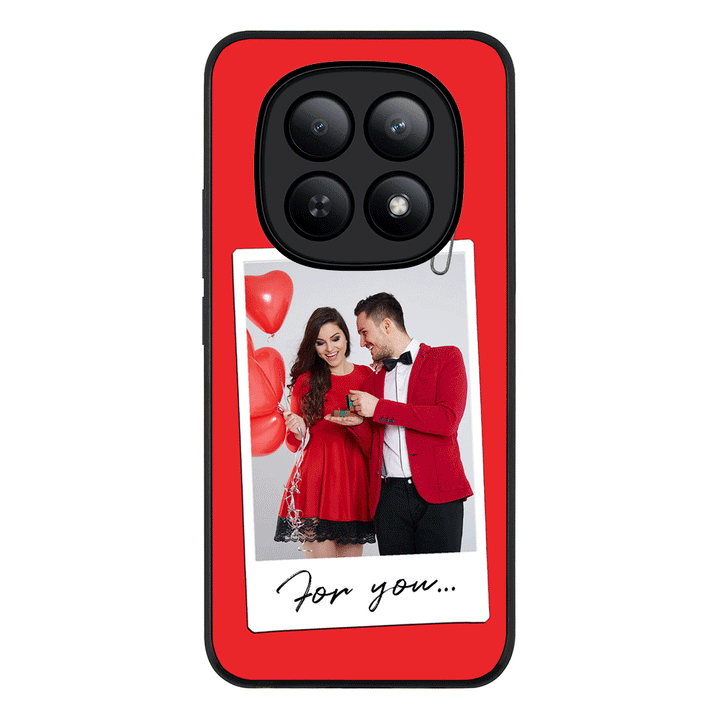 Redmi Note 15 5G / Rugged Black Personalized Polaroid Photo Valentine, Phone Case - Redmi - Stylizedd.com