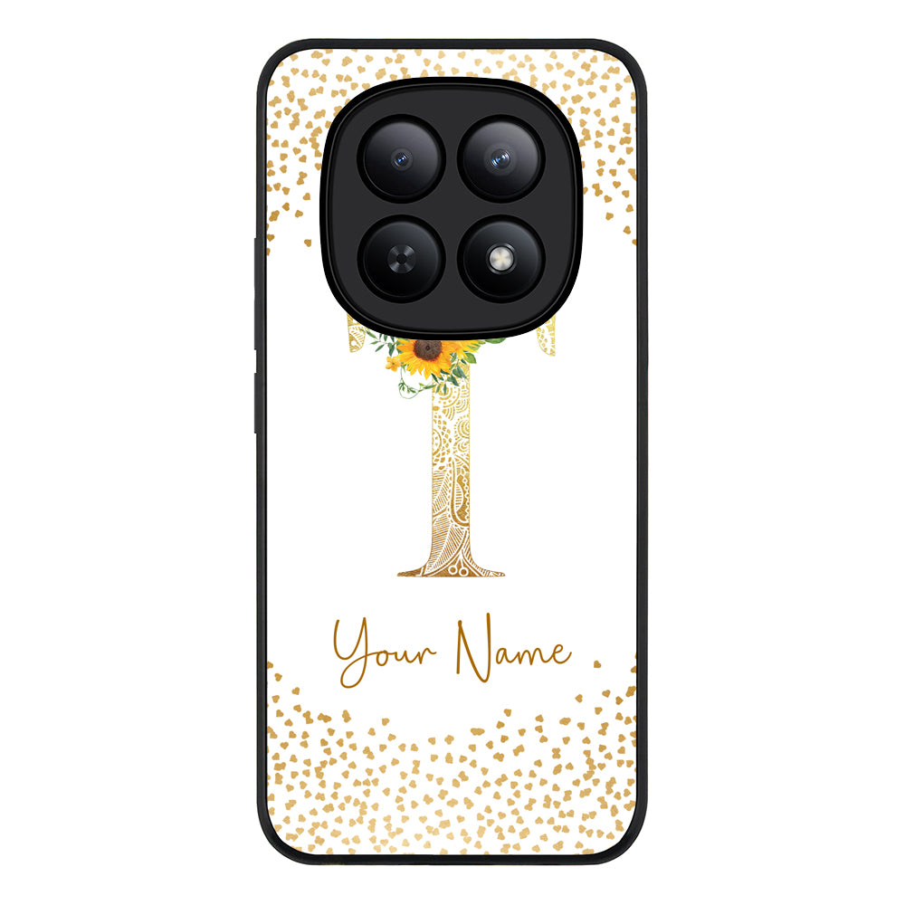 Redmi Note 15 5G / Rugged Black Floral Mandala Initial Phone Case - Redmi - Stylizedd.com