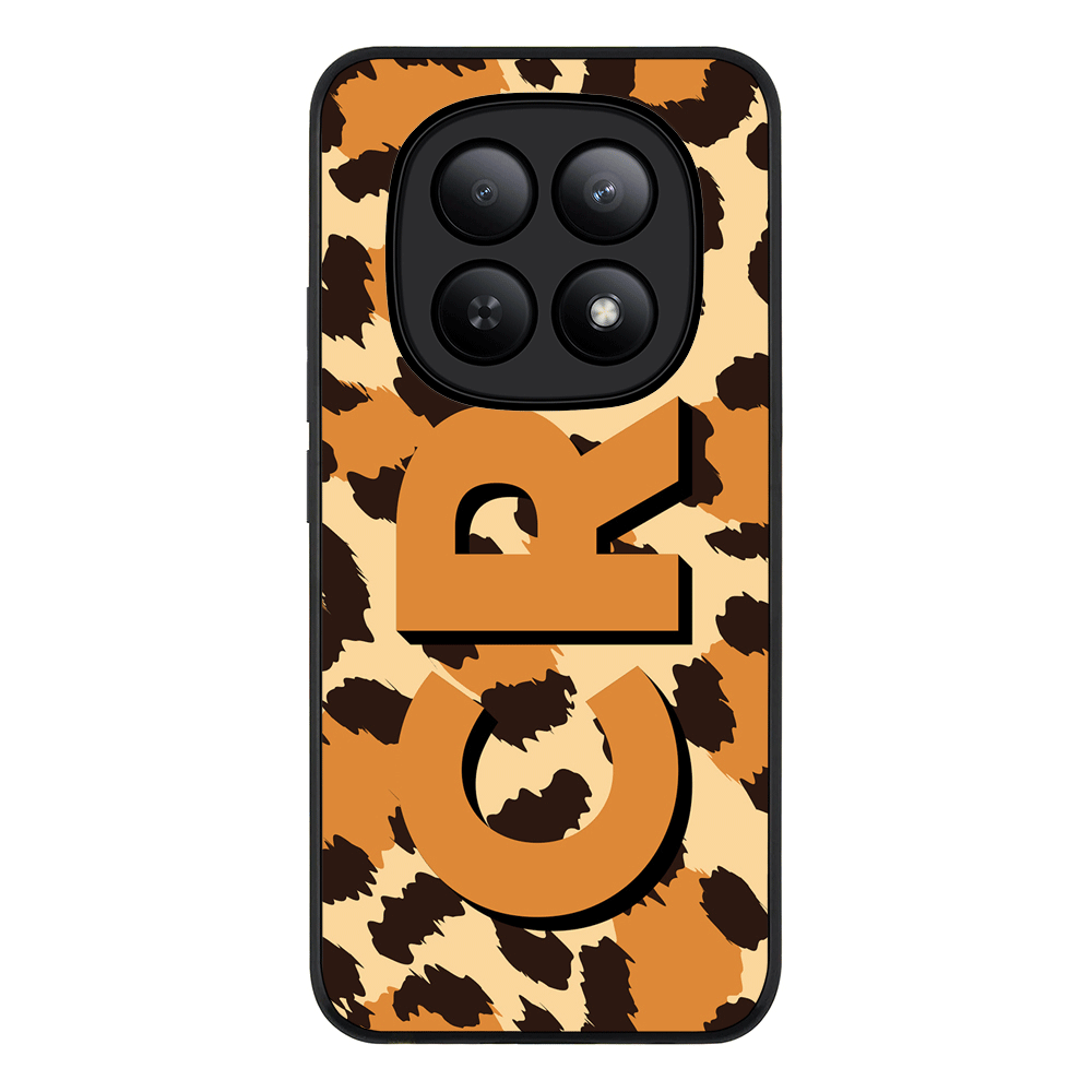 Redmi Note 15 5G / Rugged Black Custom Monogram 3D Shadow Text Animal Skin Pattern, Phone Case - Redmi - Stylizedd.com