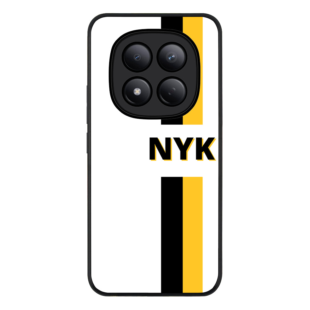 Redmi Note 15 Pro 4G / Rugged Black Custom Striped Monogram Phone Case - Redmi - Stylizedd.com