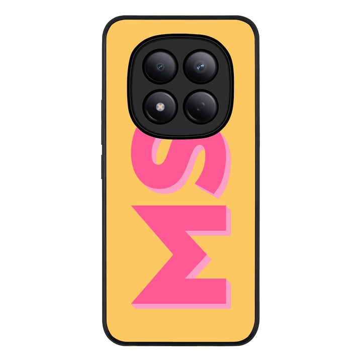 Redmi Note 15 Pro 4G / Rugged Black Personalized Monogram Initial 3D Shadow Text Phone Case - Redmi - Stylizedd.com