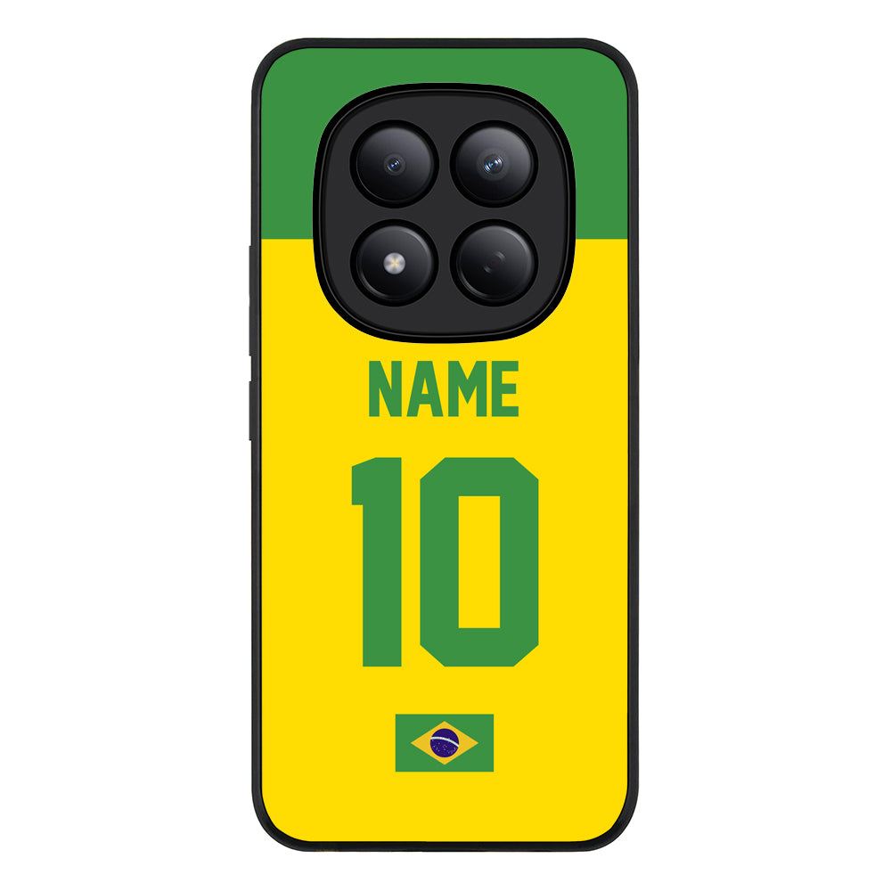 Redmi Note 15 Pro 4G / Rugged Black Personalized Football Jersey Phone Case Custom Name & Number - Redmi - Stylizedd.com