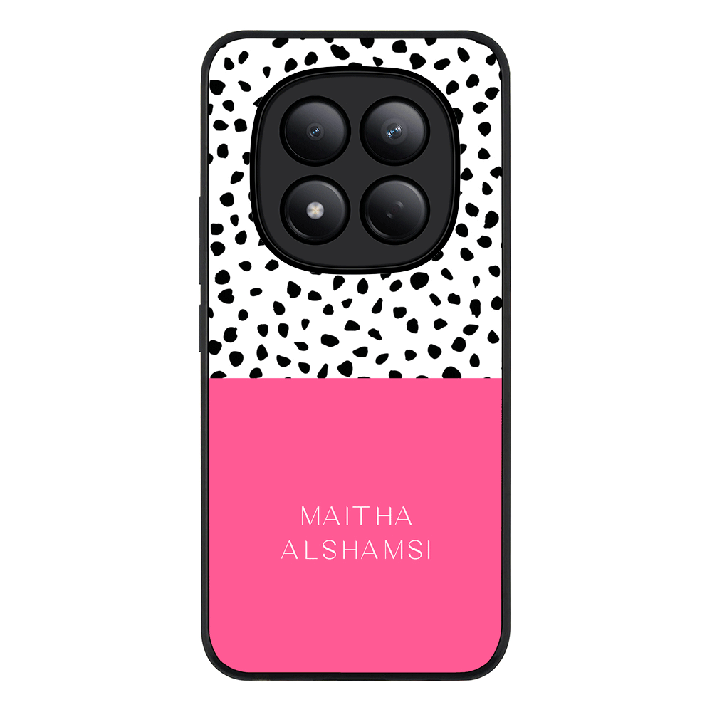 Redmi Note 15 Pro 4G / Rugged Black Personalized Text Colorful Spotted Dotted, Phone Case - Redmi - Stylizedd.com