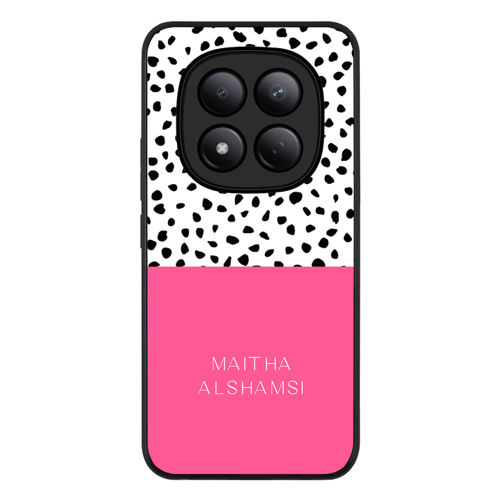 Redmi Note 15 Pro 4G / Rugged Black Personalized Text Colorful Spotted Dotted, Phone Case - Redmi - Stylizedd.com