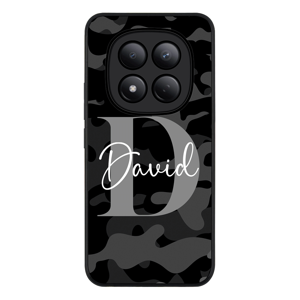 Redmi Note 15 Pro 4G / Rugged Black Personalized Name Camouflage Military Camo Phone Case - Redmi - Stylizedd.com