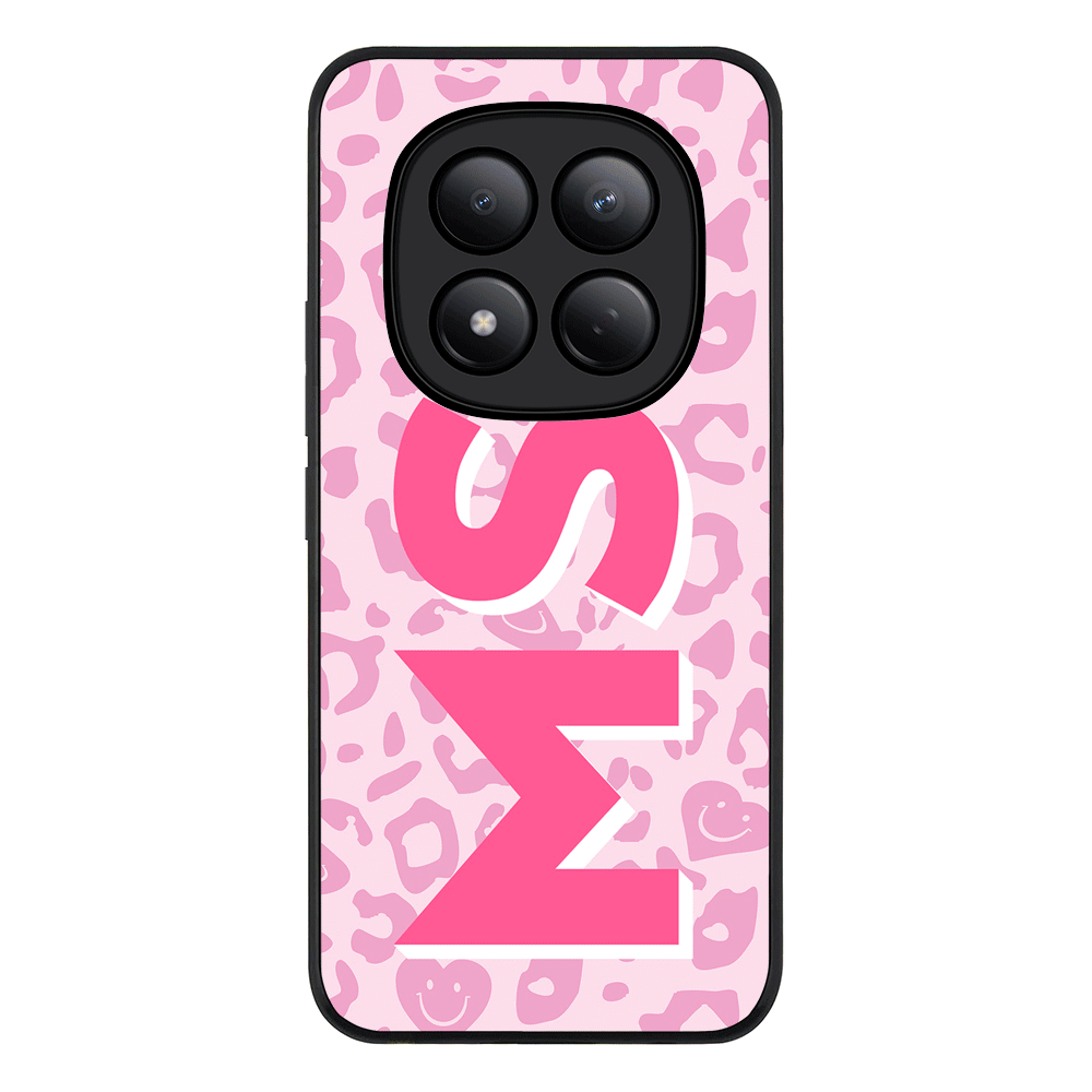 Redmi Note 15 Pro 4G / Rugged Black Custom Monogram Initial 3D Shadow Text Seamless Pattern, Phone Case - Redmi - Stylizedd.com