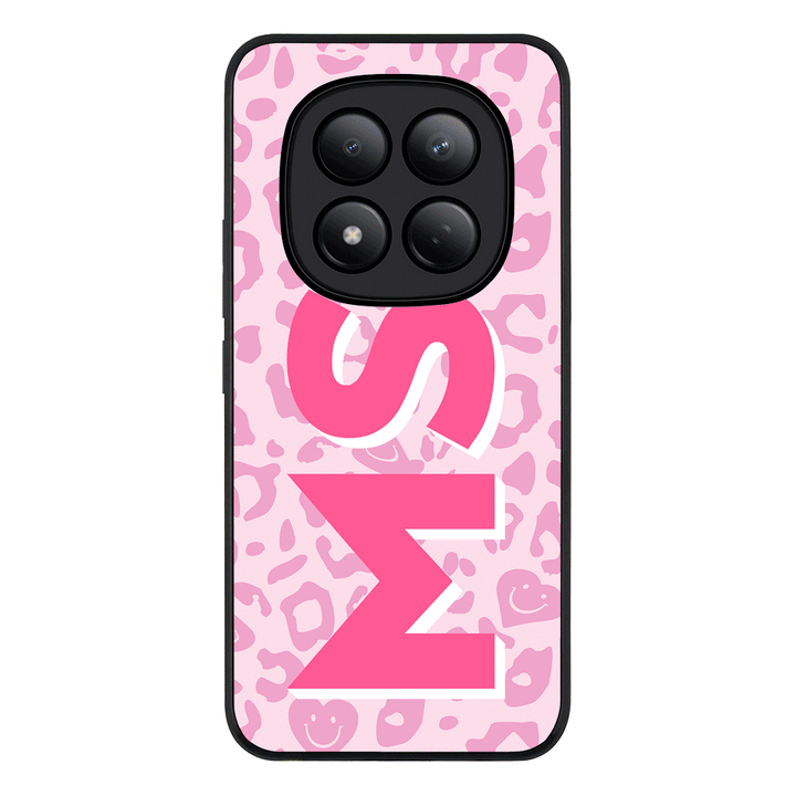 Redmi Note 15 Pro 4G / Rugged Black Custom Monogram Initial 3D Shadow Text Seamless Pattern, Phone Case - Redmi - Stylizedd.com