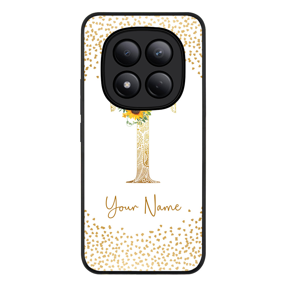 Redmi Note 15 Pro 4G / Rugged Black Floral Mandala Initial Phone Case - Redmi - Stylizedd.com
