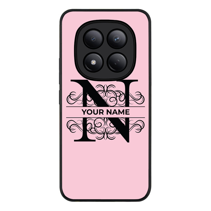 Redmi Note 15 Pro 4G / Rugged Black Split Floral Initial Phone Case - Redmi - Stylizedd.com