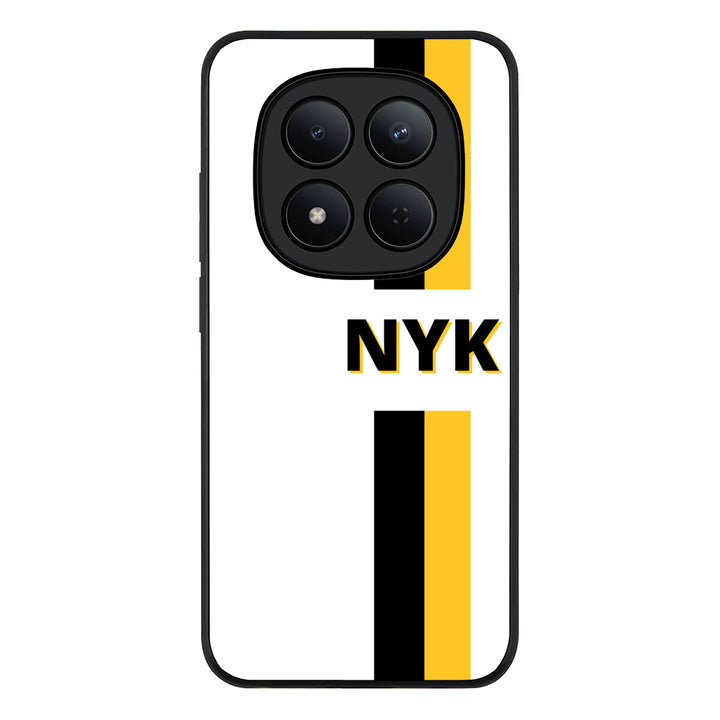 Redmi Note 15 Pro 5G / Rugged Black Custom Striped Monogram Phone Case - Redmi - Stylizedd.com