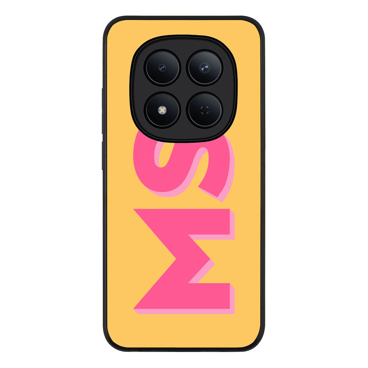 Redmi Note 15 Pro 5G / Rugged Black Personalized Monogram Initial 3D Shadow Text Phone Case - Redmi - Stylizedd.com