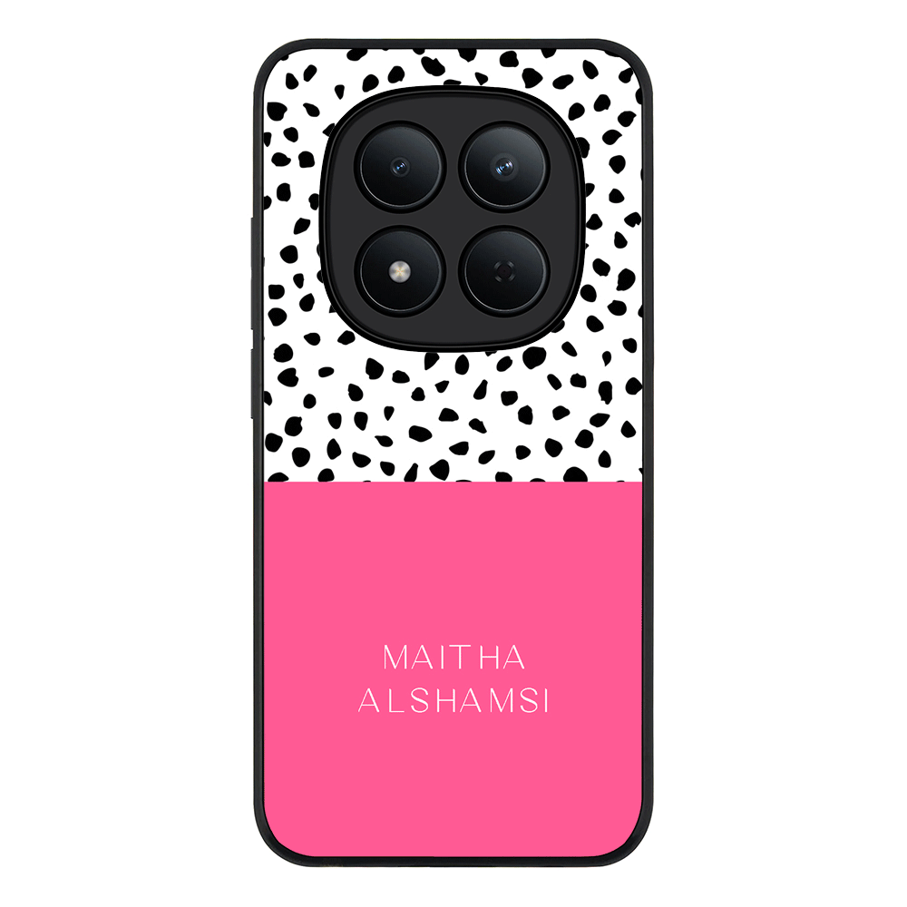 Redmi Note 15 Pro 5G / Rugged Black Personalized Text Colorful Spotted Dotted, Phone Case - Redmi - Stylizedd.com