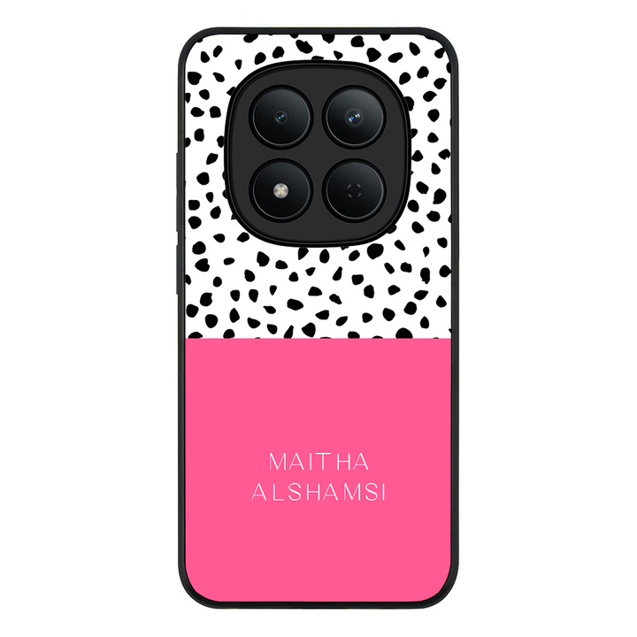 Redmi Note 15 Pro 5G / Rugged Black Personalized Text Colorful Spotted Dotted, Phone Case - Redmi - Stylizedd.com