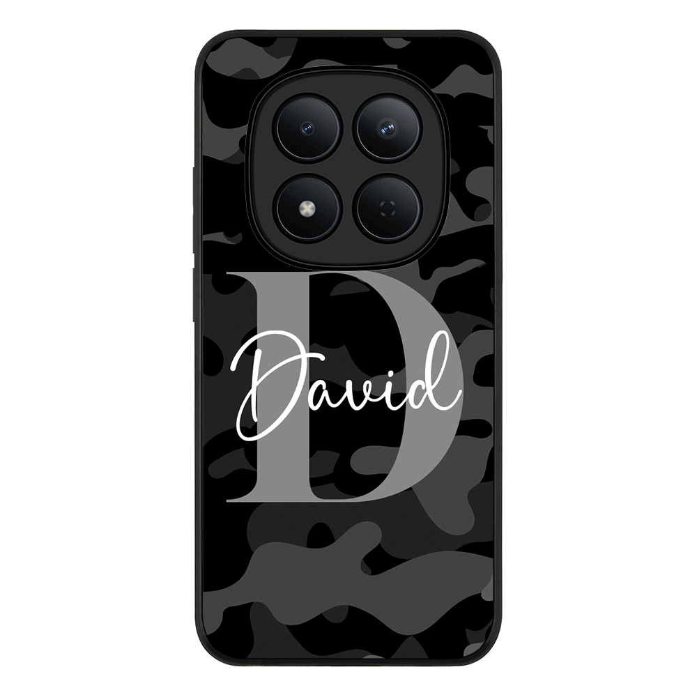 Redmi Note 15 Pro 5G / Rugged Black Personalized Name Camouflage Military Camo Phone Case - Redmi - Stylizedd.com
