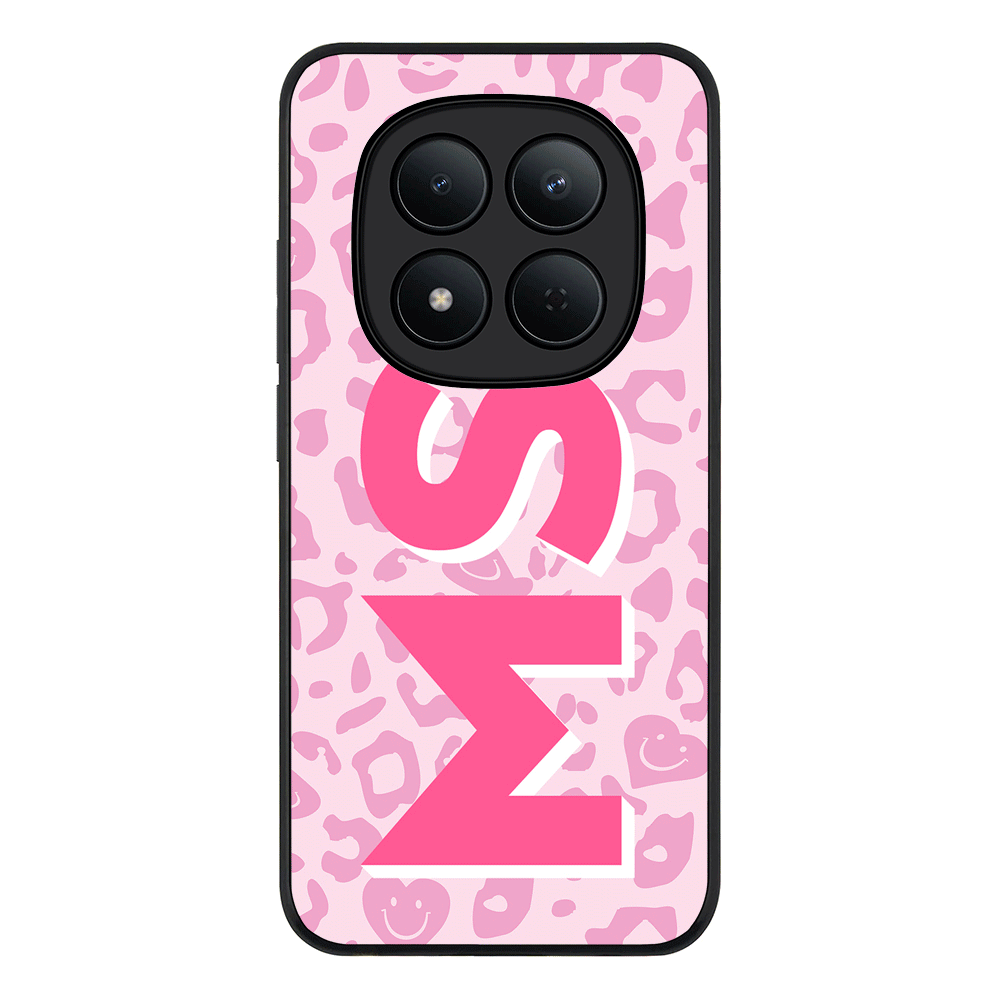 Redmi Note 15 Pro 5G / Rugged Black Custom Monogram Initial 3D Shadow Text Seamless Pattern, Phone Case - Redmi - Stylizedd.com