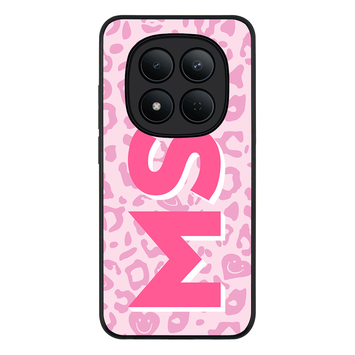 Redmi Note 15 Pro 5G / Rugged Black Custom Monogram Initial 3D Shadow Text Seamless Pattern, Phone Case - Redmi - Stylizedd.com