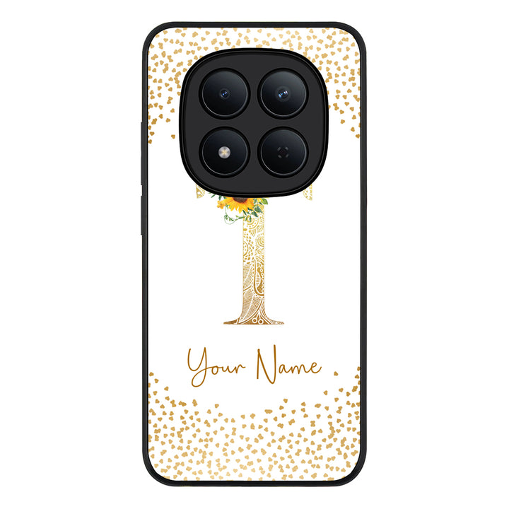 Redmi Note 15 Pro 5G / Rugged Black Floral Mandala Initial Phone Case - Redmi - Stylizedd.com