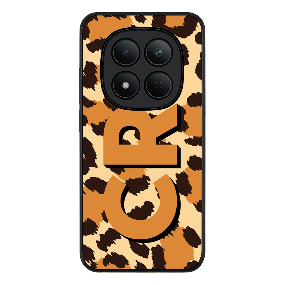 Redmi Note 15 Pro 5G / Rugged Black Custom Monogram 3D Shadow Text Animal Skin Pattern, Phone Case - Redmi - Stylizedd.com