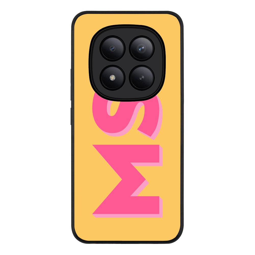 Redmi Note 15 Pro Plus / Rugged Black Personalized Monogram Initial 3D Shadow Text Phone Case - Redmi - Stylizedd.com