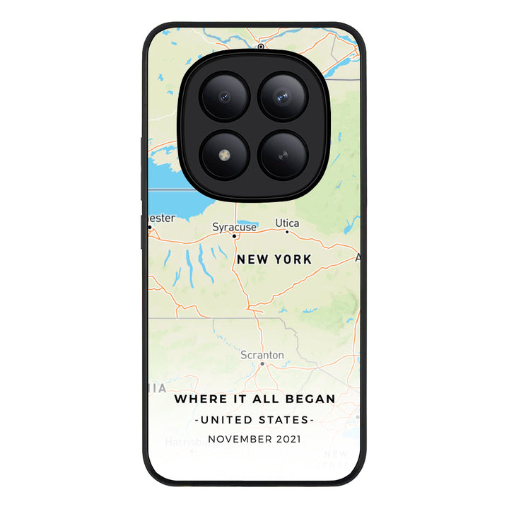 Redmi Note 15 Pro Plus / Rugged Black Personalized map, Phone Case - Redmi - Stylizedd.com