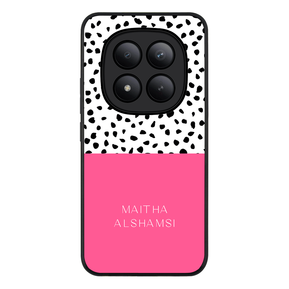 Redmi Note 15 Pro Plus / Rugged Black Personalized Text Colorful Spotted Dotted, Phone Case - Redmi - Stylizedd.com