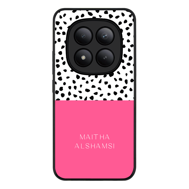 Redmi Note 15 Pro Plus / Rugged Black Personalized Text Colorful Spotted Dotted, Phone Case - Redmi - Stylizedd.com