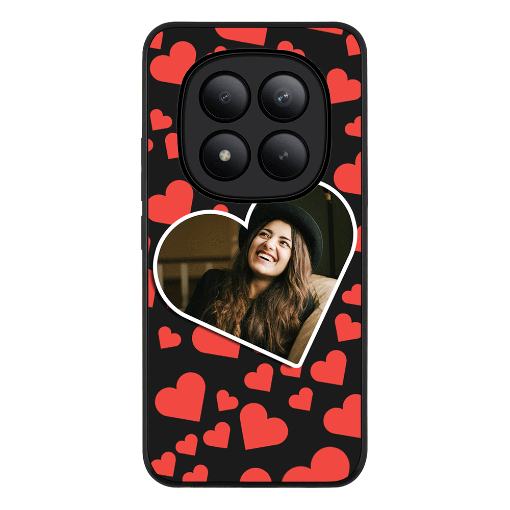 Redmi Note 15 Pro Plus / Rugged Black Custom Photo Heart shaped, Phone Case - Redmi - Stylizedd.com