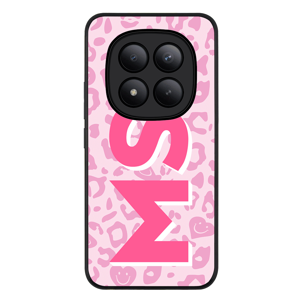 Redmi Note 15 Pro Plus / Rugged Black Custom Monogram Initial 3D Shadow Text Seamless Pattern, Phone Case - Redmi - Stylizedd.com