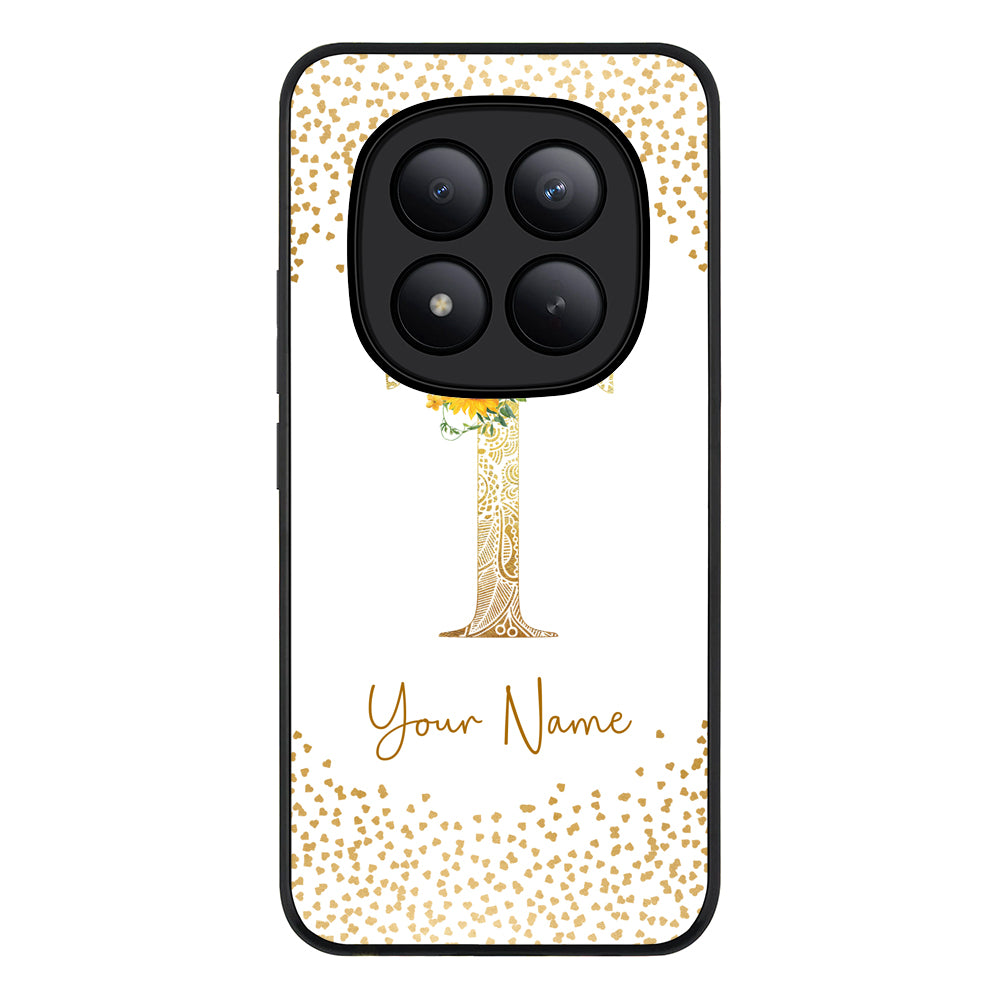 Redmi Note 15 Pro Plus / Rugged Black Floral Mandala Initial Phone Case - Redmi - Stylizedd.com