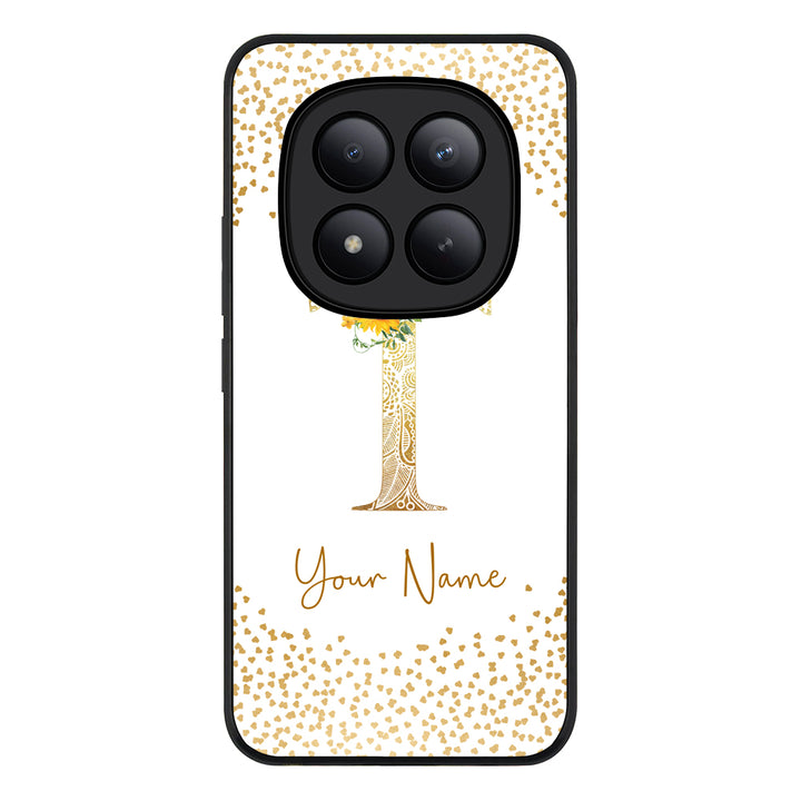 Redmi Note 15 Pro Plus / Rugged Black Floral Mandala Initial Phone Case - Redmi - Stylizedd.com