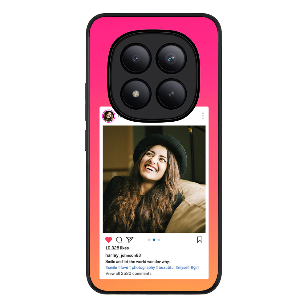 Redmi Note 15 Pro Plus / Rugged Black Custom Photo Instagram Post Template, Phone Case - Redmi - Stylizedd.com