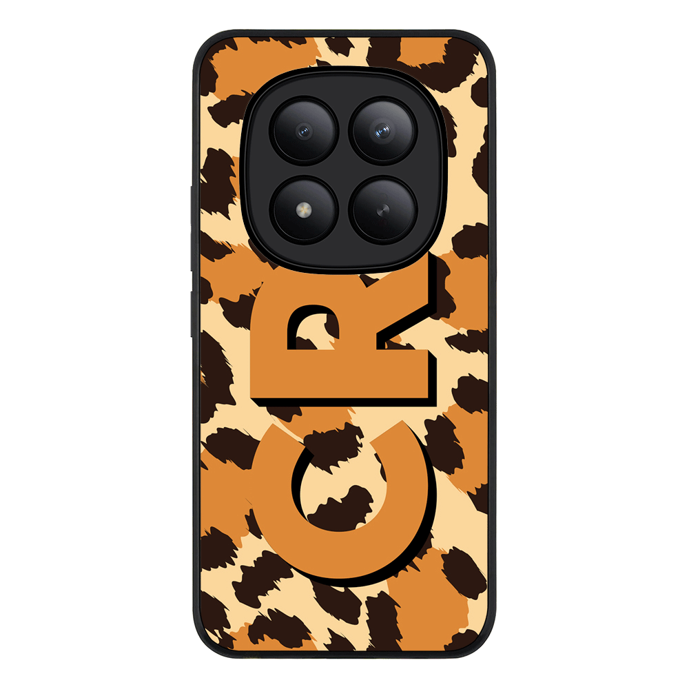 Redmi Note 15 Pro Plus / Rugged Black Custom Monogram 3D Shadow Text Animal Skin Pattern, Phone Case - Redmi - Stylizedd.com