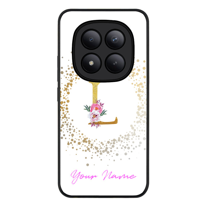 Redmi Note 15 Pro Plus / Rugged Black Floral Initial Phone Case - Redmi - Stylizedd.com